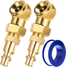 2-Packs Portable Air Chucks, Solid Metal Closed Coppersurfaced Quick Plug 