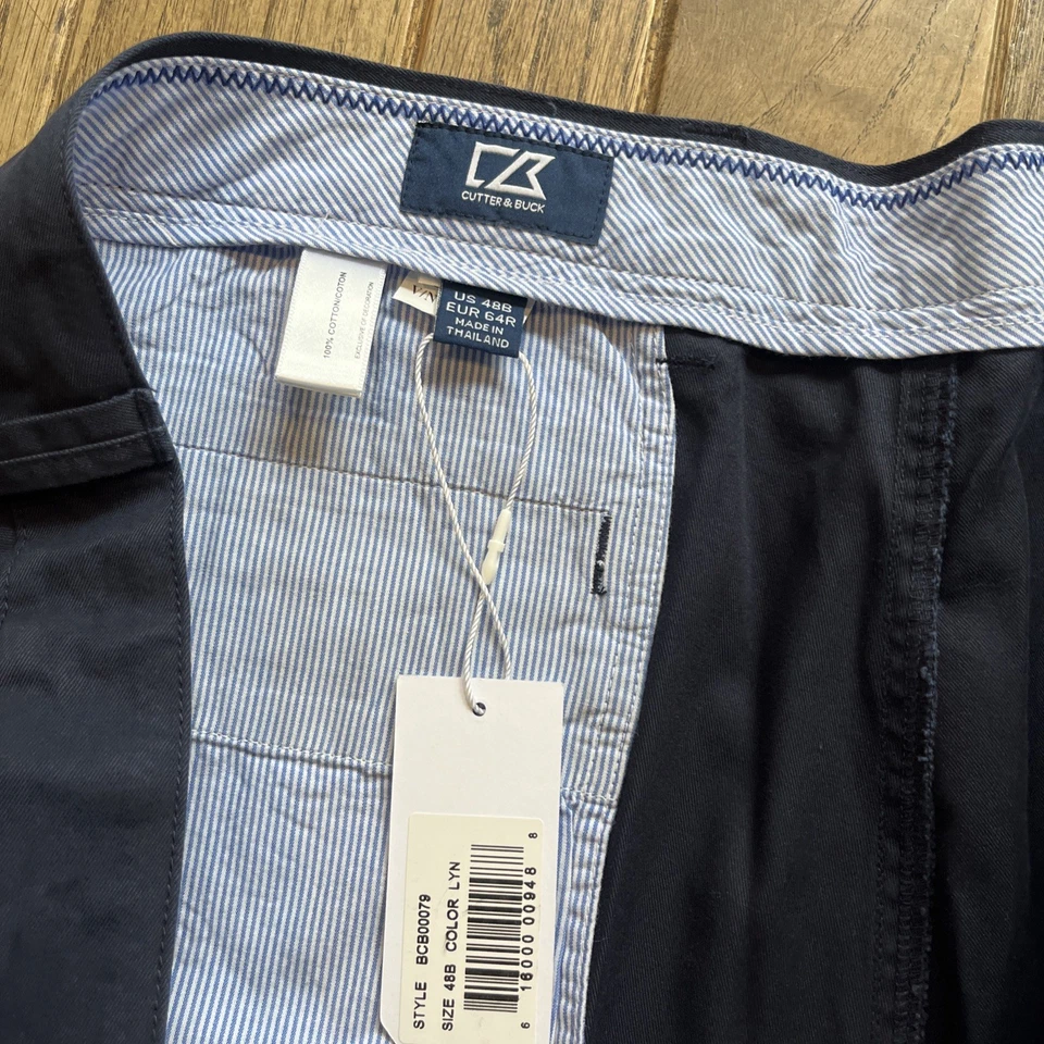 Pantalones cortos de golf Cutter and Buck 48B azules nuevos con etiquetas Foto 2 de 4