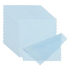 12Pcs 5.12"x5.12" Glasses Cleaning Cloth Microfiber Eyeglasses Cloth Light Blue