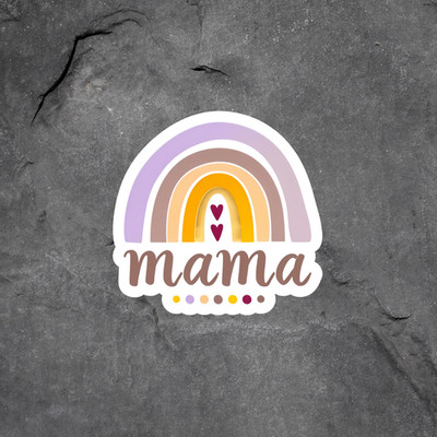 Mama Rainbow Sticker Vinyl Decal Boho Pastel Mom Cute Aesthetic Gift