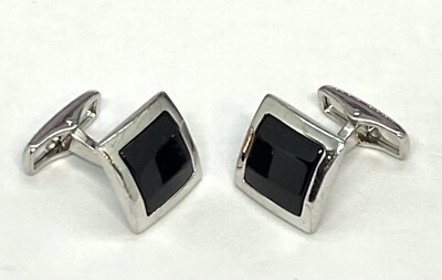 Vintage Dunhill Sterling Silver Black Onyx Cufflinks 13.98g | eBay