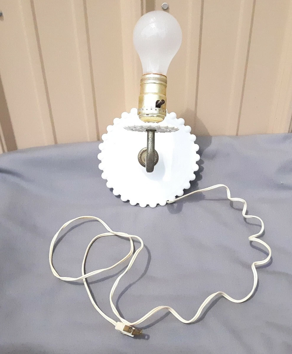 Milk glass wall online sconce plug in
