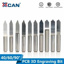 Degrees PCB V Shape Engraving Bits 3D CNC Router Bit 3.175mm XCAN 45/60/90 10pcs