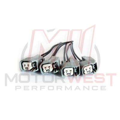 4-EV6 Fuel Injector Connectors Plugs Clips Pigtails Quick Disconnect