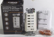 Woods 59013 in-Wall Timer - 120 V, 15 A, - 2, 4, 8, 12 Hour Off,  8-Hour - White