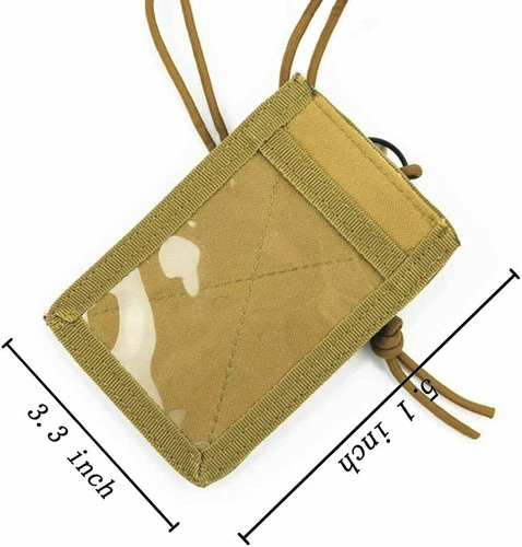 2x Braun Taktische Ausweisetui Haken & Schlaufe Patch Abzeichen Organizer - Halsband - Bild 3 von 19