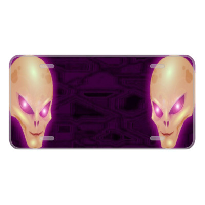 Custom Novelty License Plate With Two Aliens From Space Add Names Or Texts