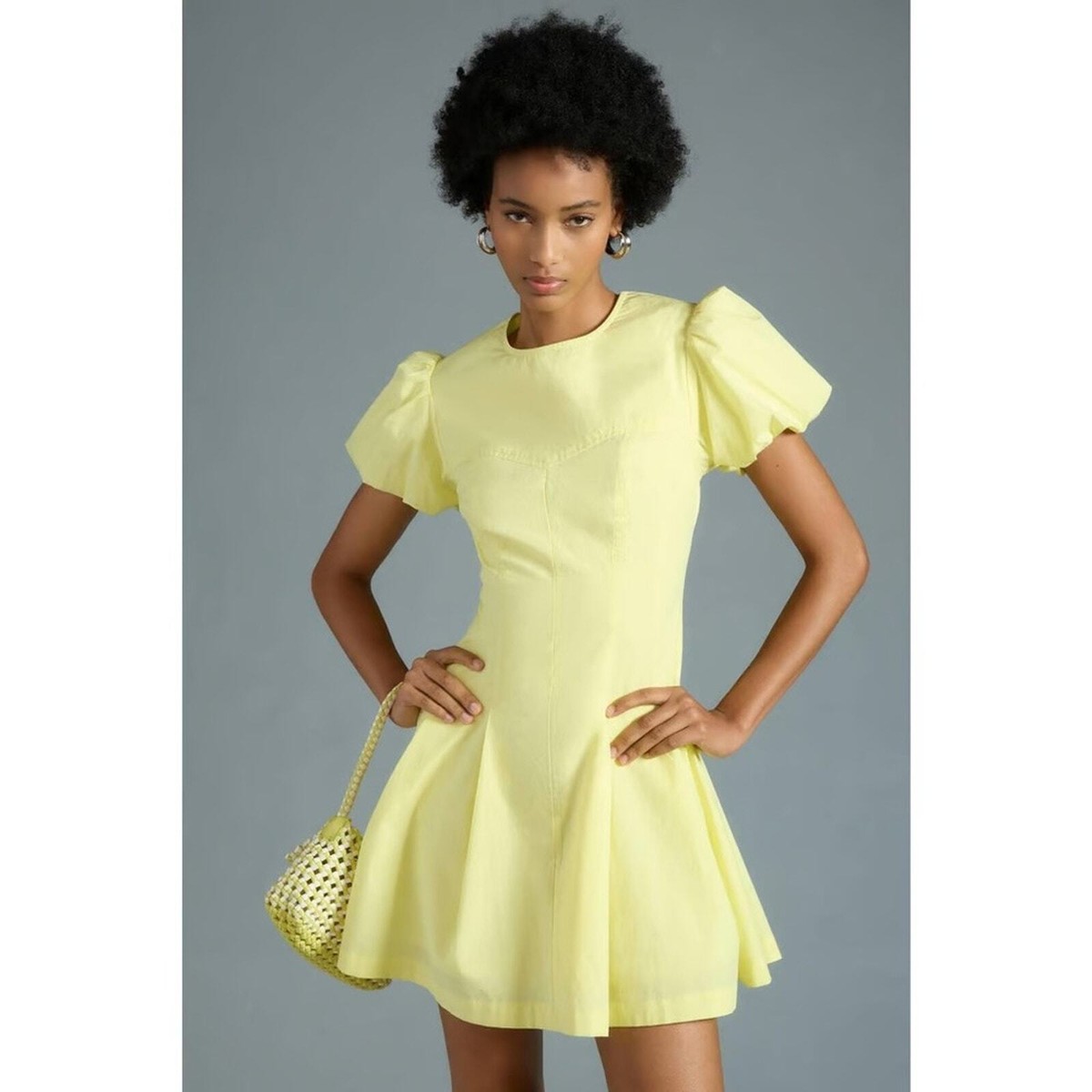 maeve puff sleeve pleated dress Maeve Puff-Sleeve Pleated Dress