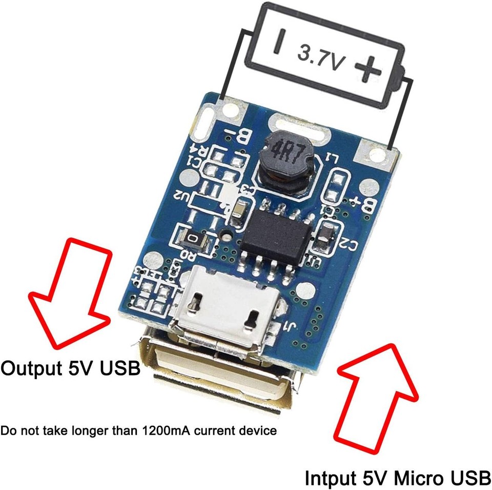 5V Boost Step Up Power Module Battery Charging Protection Board for ...