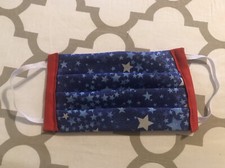 Handmade Face Mask Patriotic Glitter Stars 