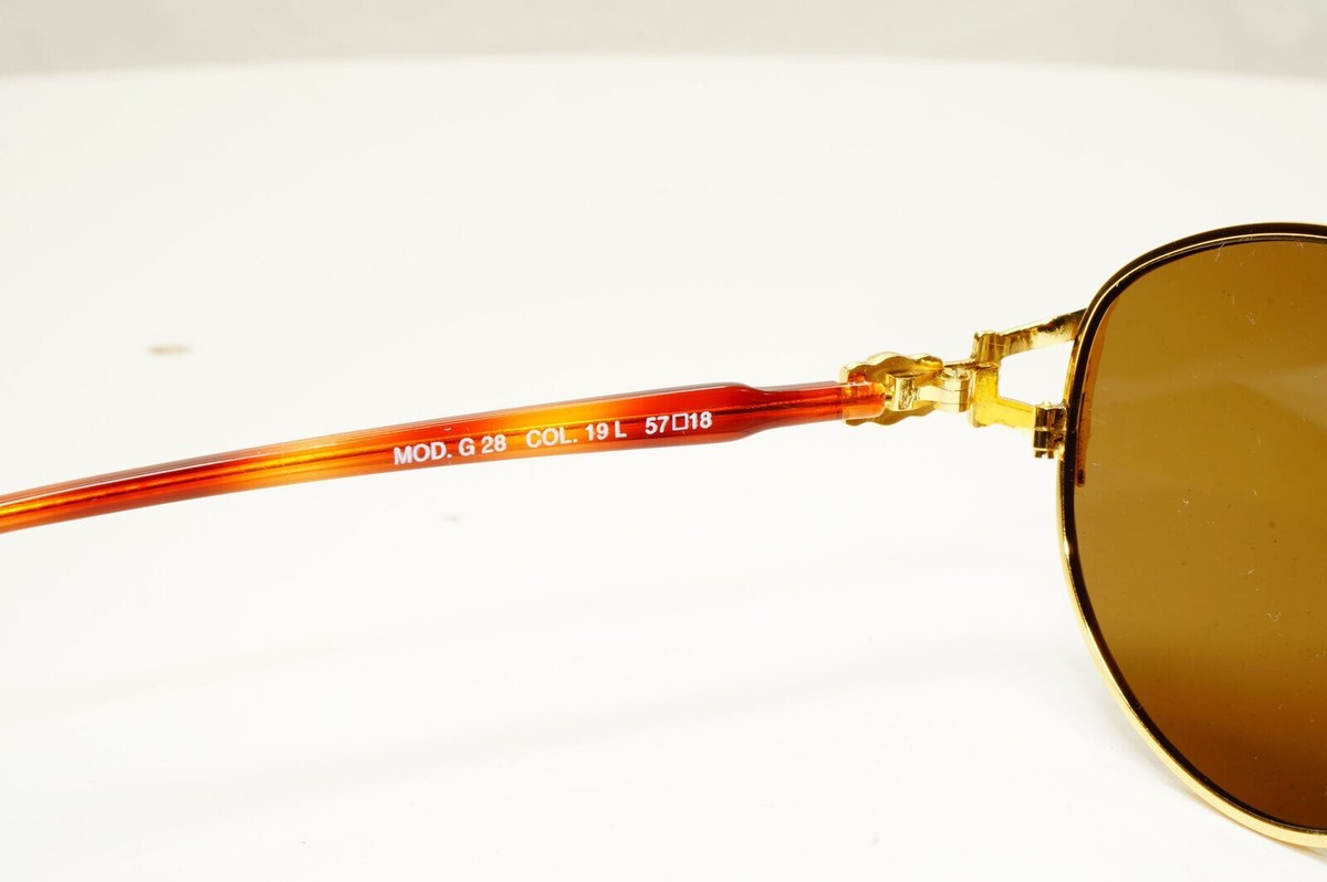 Gianni Versace Sunglasses 1995 Vintage Gold Medusa Brown Retro MOD
