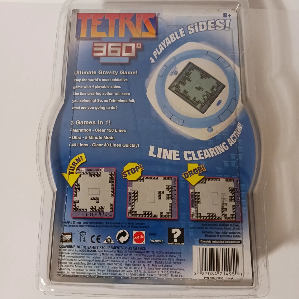 Портативная игра Tetris 360 Radica Mattel 2008 новая в коробке проверенная Look Get It Now - Изображение 2 из 4