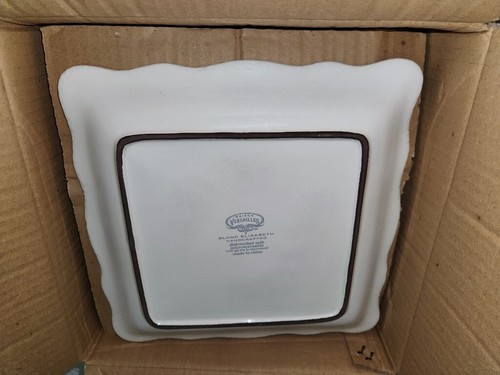Maison Versailles Blanc Elisabeth 4 Pc Set Dinner Plates Bowl Mug Square White A - Picture 10 of 16