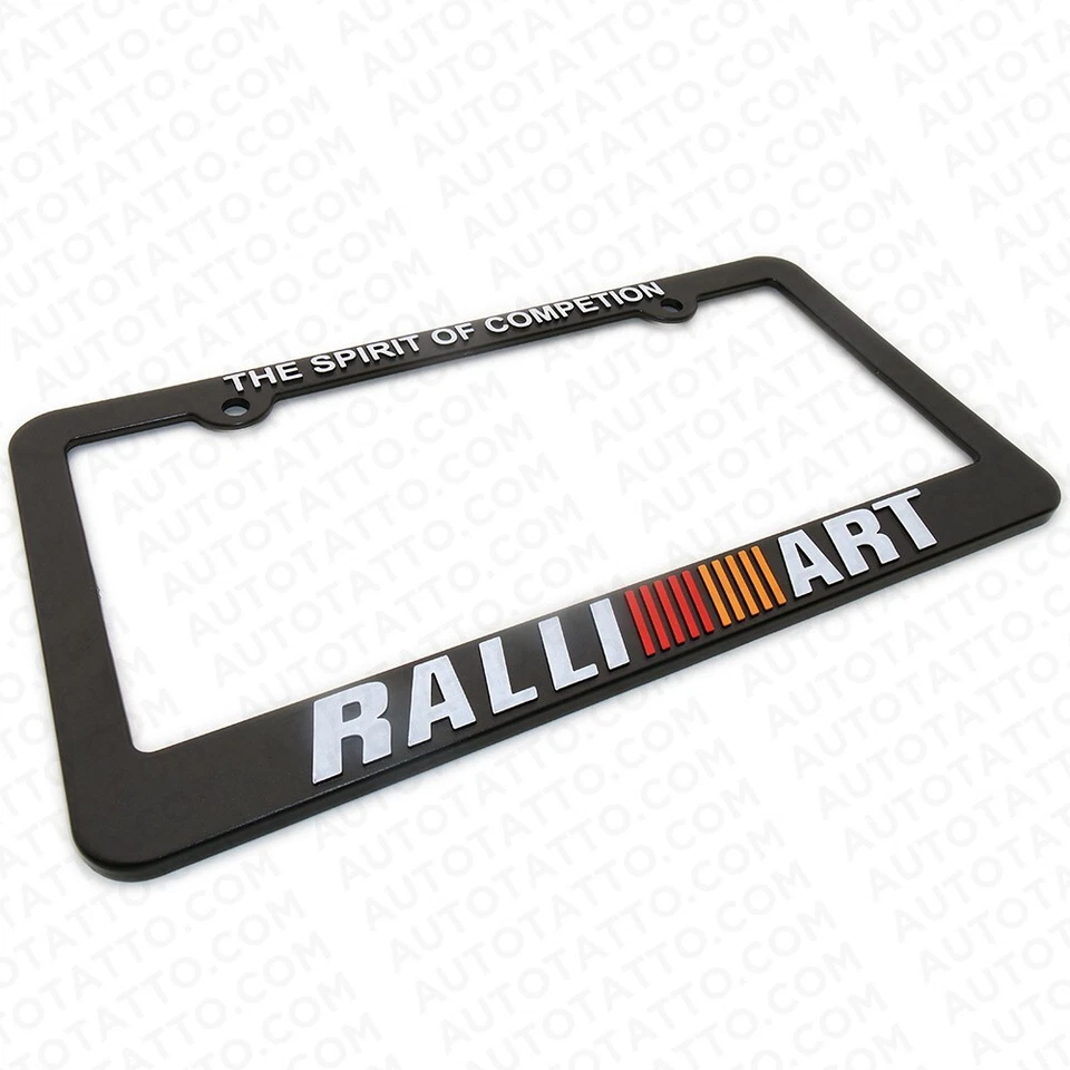 Cubierta de marco de matrícula 3D delantera trasera deportiva Mitsubishi Ralliart 2 piezas decoración Foto 2 de 4