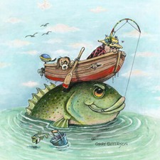 Ceramic Backsplash Tile Mural Comical Fun Kitchen/Bathroom - Catch of the Day