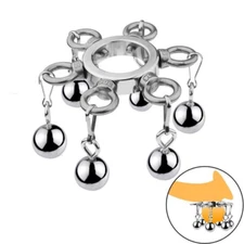 Men Stainless Steel Ball Stretcher Heavy Duty Pendant Scrotum Lock Chastity Ring