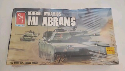 1988 AMT ERTL GENERAL DYNAMICS MI ABRAMS 1/72 TANK MODEL KIT NEW SEALED 7521