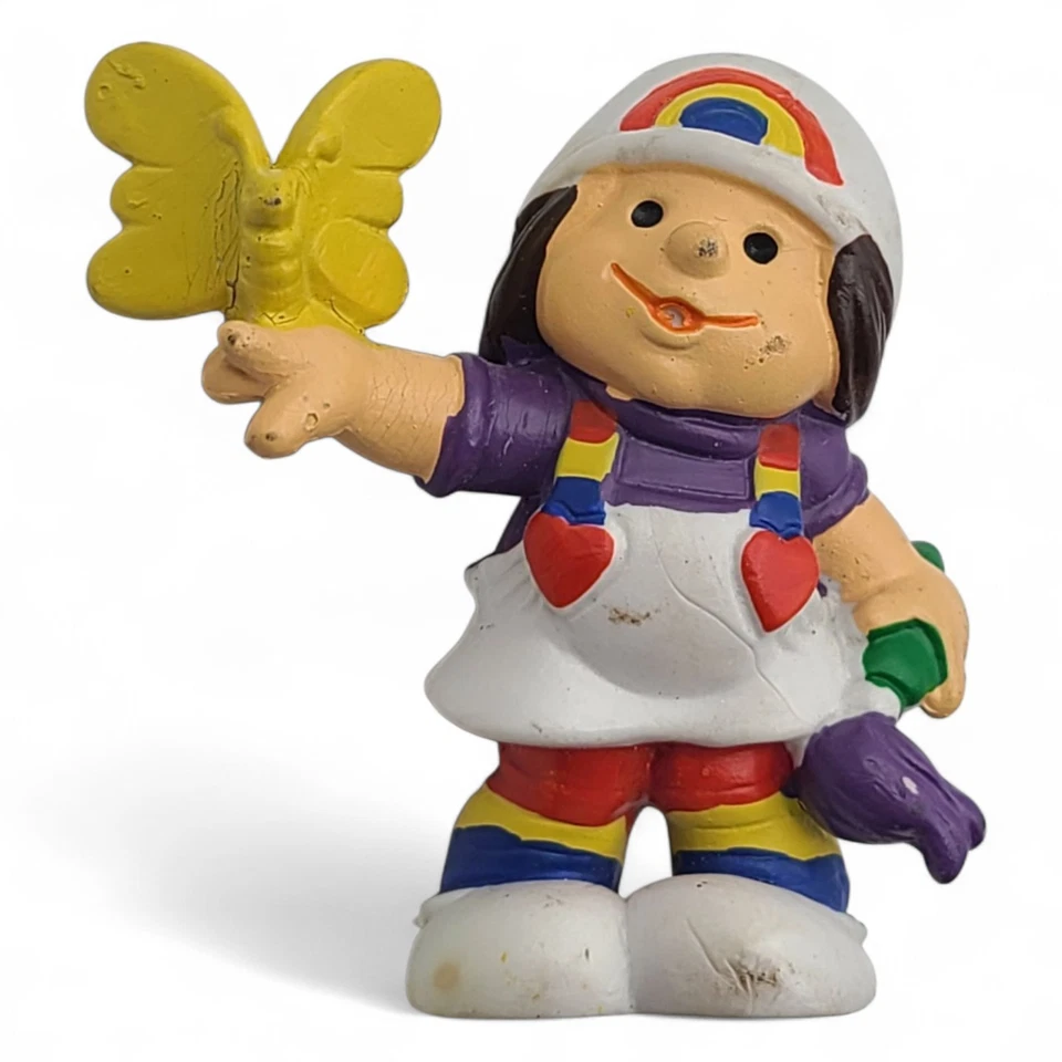 Pareja de Pitufos Irlandeses de la Suerte y Arco Iris Niños Niña con Figuras de PVC Mariposa De Colección Años 80 Foto 4 de 4