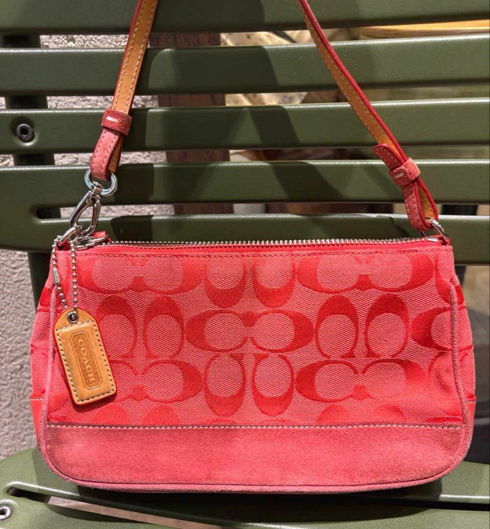 バッグ Rare COACH accessory pouch Pink 6094 Rare COACH accessory pouch Pink 6094 - メルカリ