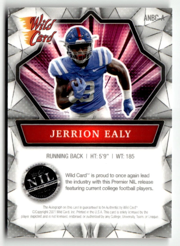 2021 Wild Card Alumination NIL #ANBC-A Jerrion Ealy Autographs Silver Hobby - Image 2 of 2