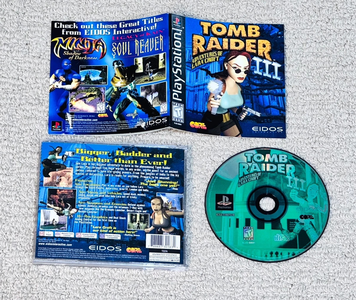 TOMB RAIDER 3 Adventures Of Lara Croft Playstation One PS1 Game Complete EUR 11,88 - PicClick DE