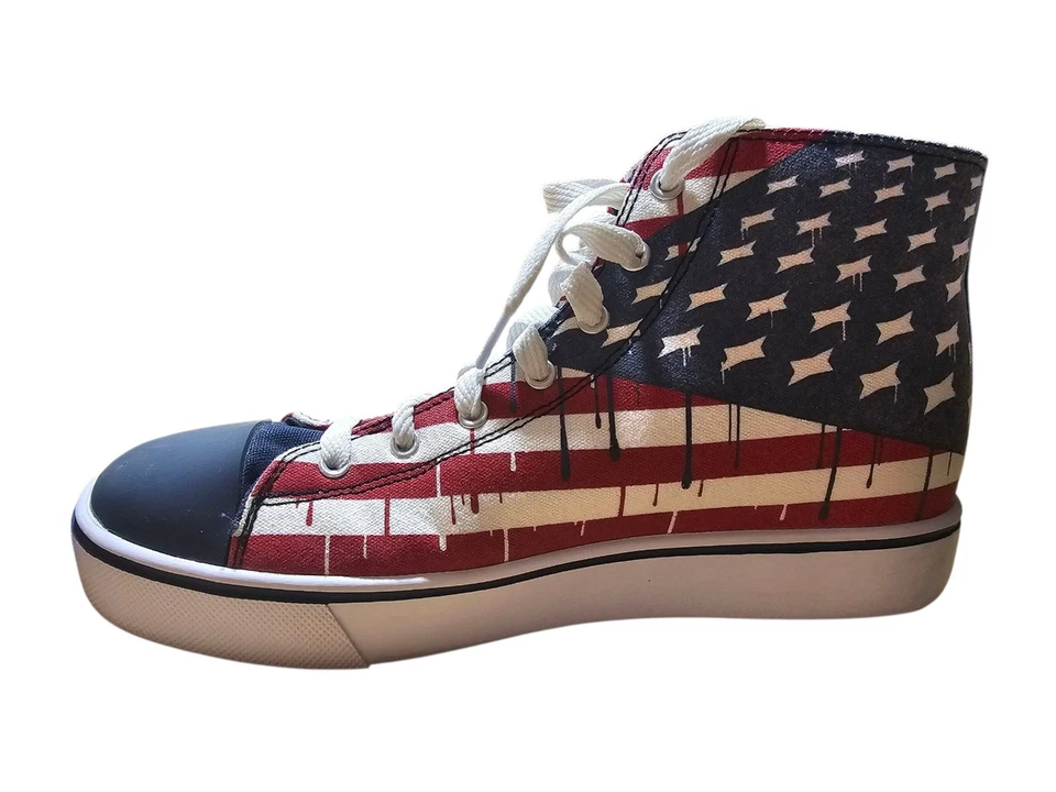 Zapatillas altas Heelys Hustle American Flag para hombre talla 8 rojas blancas azules de lona Foto 3 de 4