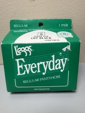 Leggs Everyday Regular Pantyhose Size S Small Off Black Sheer Toe 1 Pair