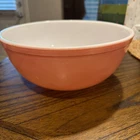 Vintage Pyrex 404 Flamingo Pink 4 Qt Mixing Bowl White Interior Retro MCM