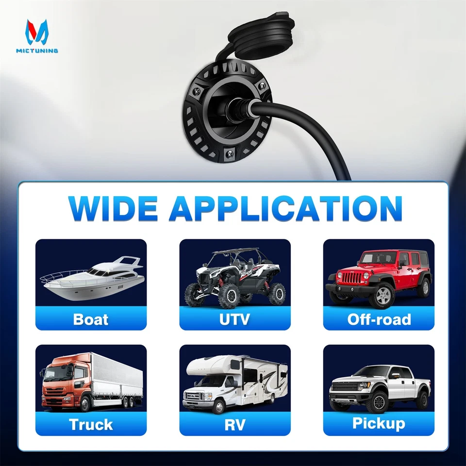 20A 125V AC Port Plug 5-in-1 T-Blade Adapter, w/Integrated Dual 20'' Extension - Image 3 of 4