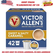 Victor Allen's Sweet & Salty Caramel Cappuccino K-Cup Pods 42 Count Keurig