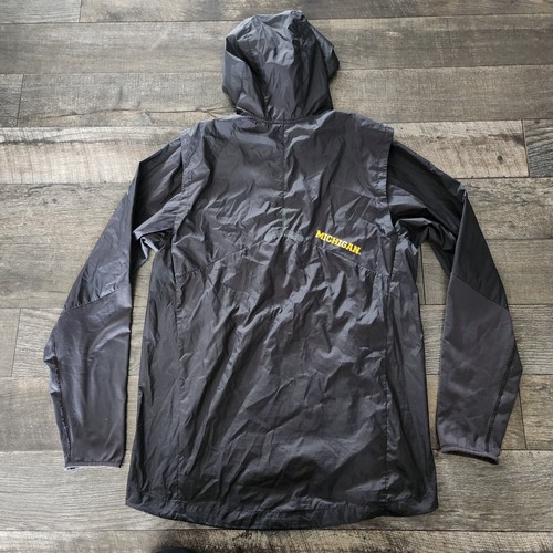 Nike Michigan Wolverines Rain Windbreaker Jacket 1/4 Zip Men's Small Black - Picture 7 of 11