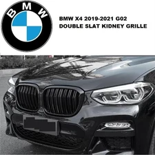 2019-2021 BMW X4 G02 Front Kidney Grille Grill Double Slats Line Gloss Black