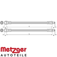 2X Bremsschlauch Metzger 4110922 2 BremsschläUche Rechts Links Hinten