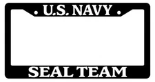 Black License Plate Frame U.S. Navy Seal Team Auto Accessory Military 207
