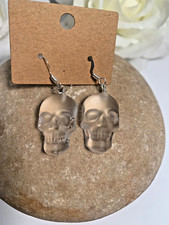 Skull Hanging Light Weight Resin Earrings Halloween