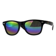 Kid's Sunglasses California Flag Bear Black Square Frame Mirrored Lens UV400