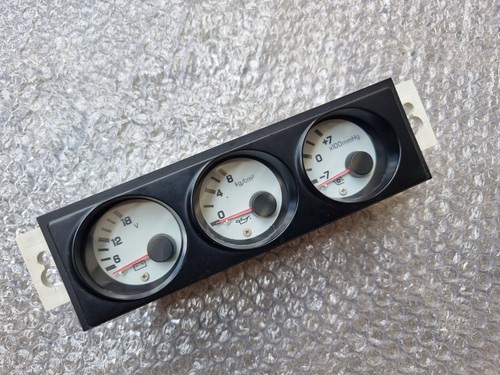 NISSAN silvia s14 DIN GAUGE TRIPLE GAUGE GENUINE PART Nissan 240sx JDM VERSION - Picture 9 of 14