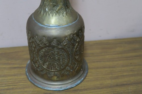 Antique Hand Etched Indo Islamic Copper HOOKAH Base Bottle Vase - Picture 3 of 8