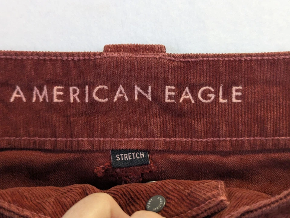 American Eagle Corduroy Womens Skirt Low Rise Mini Size 2 Cotton Blend Rust y2k - Image 3 of 4