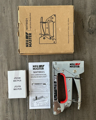 Neu Master Light Duty Stapler Kit with 1600 Piece 5/16'', 3/8'' JT21 Staple Strip