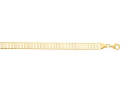 10 Karat Gelbgold 5,7 mm Textur Kleopatra Gliederkette Armband 7 Zoll 5,3 Gramm