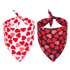 Valentine's Day Dog Bandana Reversible Triangle Bibs Scarf Valentine Day Band...