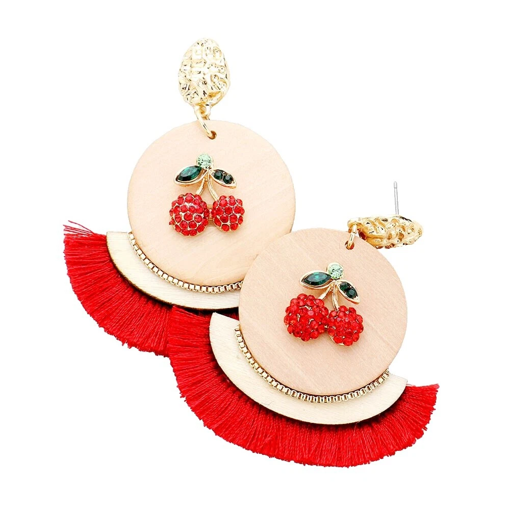 Brincos de Moda de Madeira de Cristal