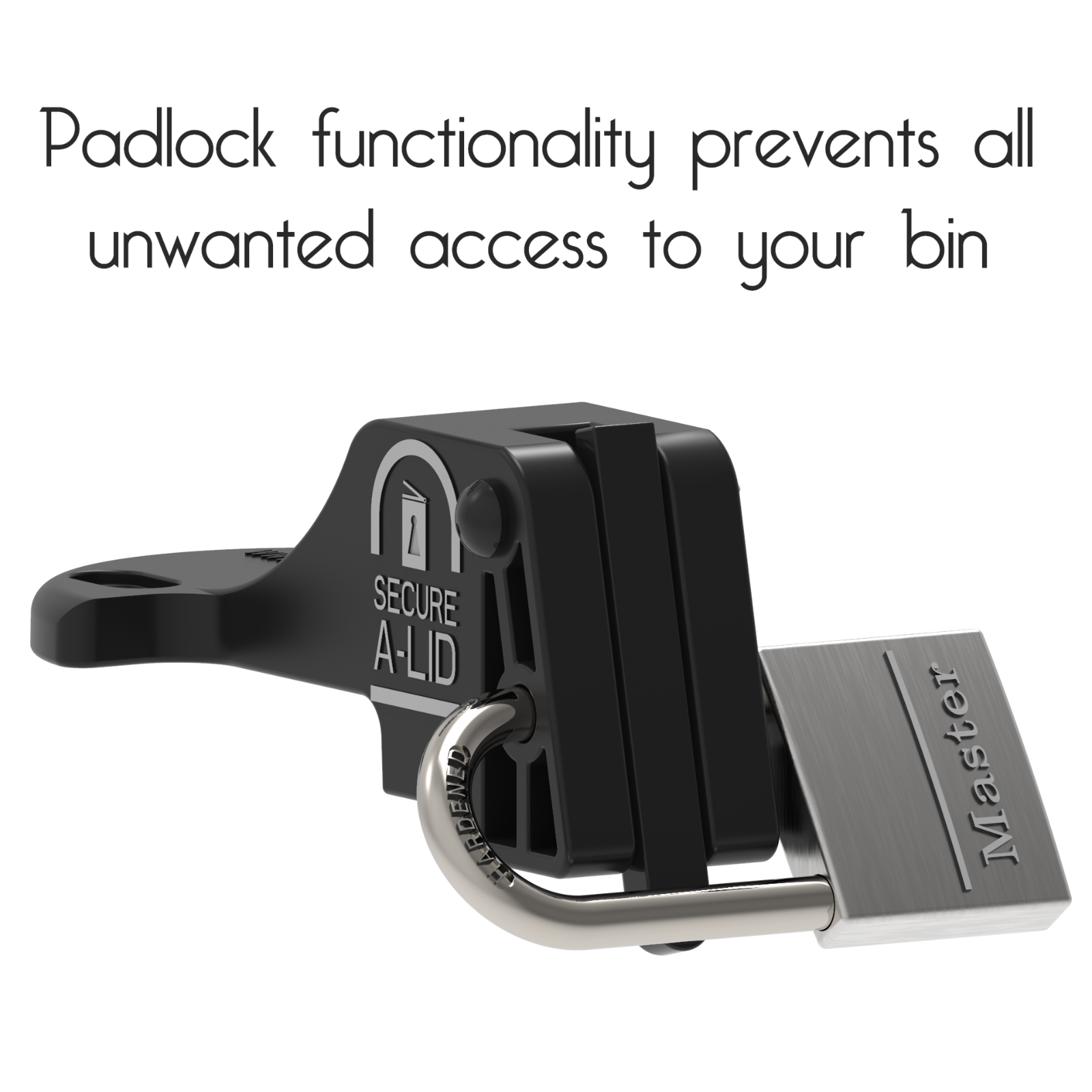 Wheelie bin lock, wheelie bin, wheelie bin lid lock, gravity lock, bin