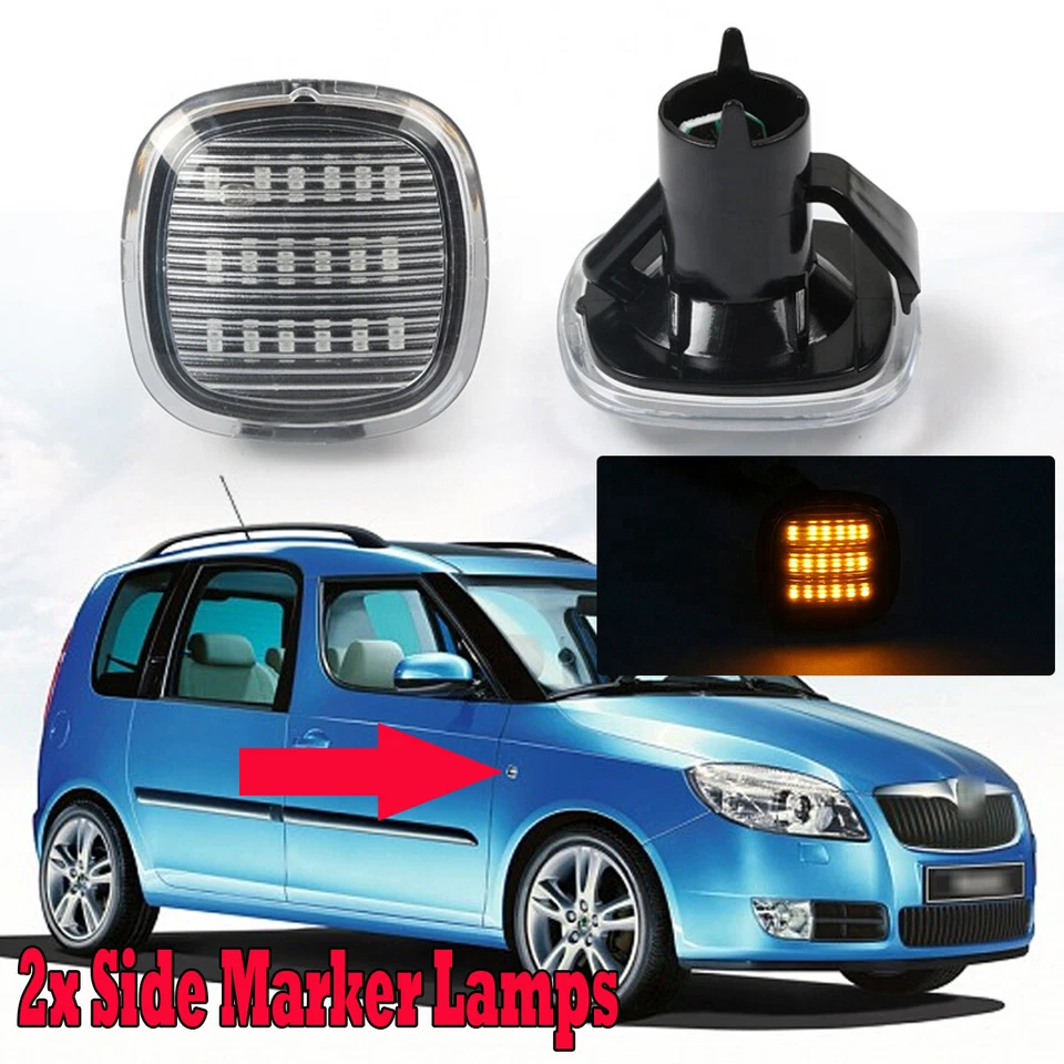 Intermitente lateral intermitente blanco para Skoda Fabia Octavia Seat Ibiza Audi A3 A4 A8 - Imagen 2 de 4