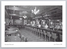 Interior of Golden Nugget Casino and Bar in Las Vegas Nevada repro Postcard