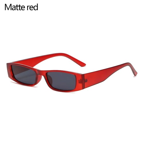 Small Rectangle Sunglasses Women Men Retro Narrow Frame Leopard Vintage - Picture 17 of 19