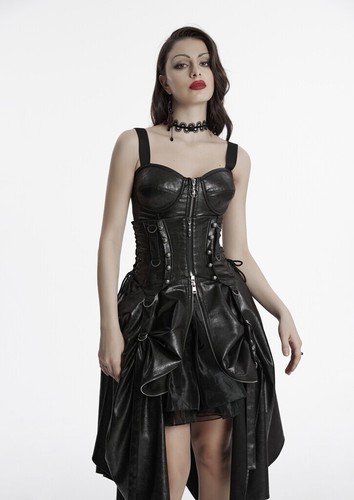 Punk Rave Women Black Gothic Punk Faux Leather Versatile Corset Waistband - Bild 5 von 22
