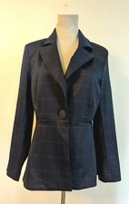Cabi sz 6 Sunset Kiss Blazer Jacket blue window pane single button 5475 3686