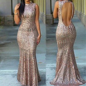 sequin fishtail maxi dress